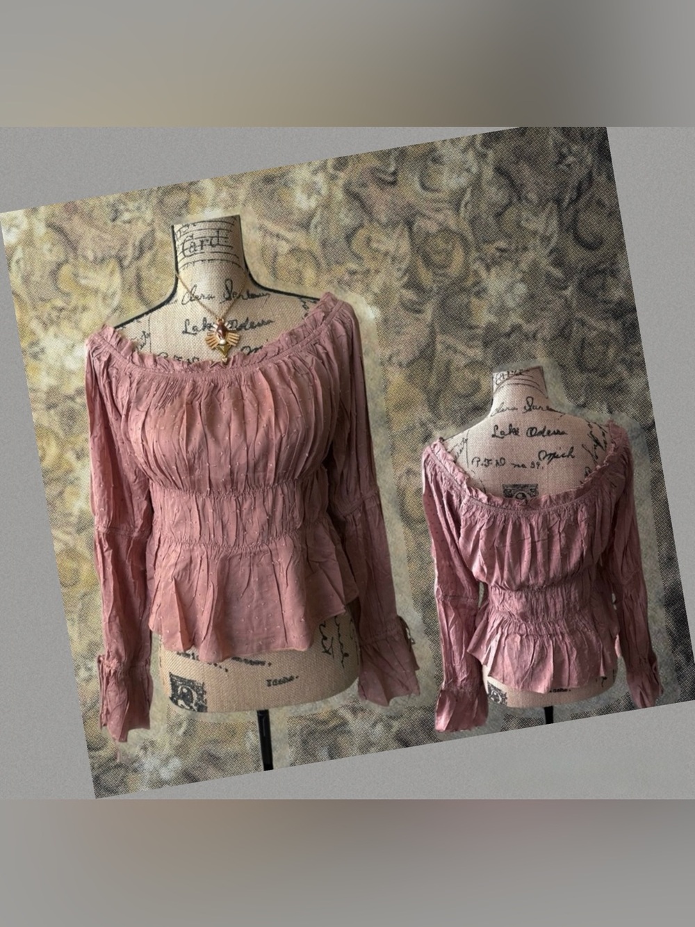 NEW Easel Long Sleeve Caramel Top L